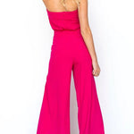 Chic Strapless Tube Top and Pocketed Wide Leg Pants Set