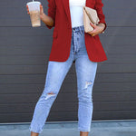 Margovil Classic Single Button Back Slit Pocketed Blazer