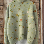 Edith | Vintage crochet turtleneck with floral print