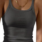 Margovil Stretchy Ribbed Knit Crop Cami Top