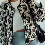 Loose Animal Print Cotton Jacket