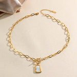 Gold-Plated Geometric Square Necklace