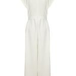 Cap Sleeve Wide Leg Solid Color Jumpsuits