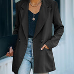 Nadorine Double Breasted Button Down Office Work Wear Solid Blazer Jacket