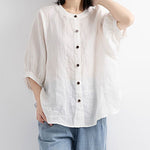 Nadorine Lantern Sleeve Retro Loose Shirt for Women Casual Work Office Loose Fit 2026 | Under