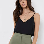 Nadorine Satin Top Women's Spaghetti Tops V-Neck Tank Top (DE Only)