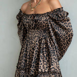 Women's Sexy Low Cut Leopard Print Dress