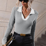 Nadorine Bell Sleeve Lapel Sweater