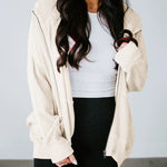 Nadorine Women's Cardigan Zipper Sweater Loungewear Outerwear Hoodie Long Jacket