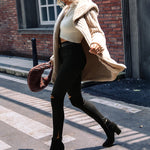 Open Front Hooded Longline Teddy Jacket