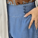 Loose Wide Leg Solid Color Split-Joint Jean Pants Bottoms Trousers