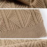 KZZ Men's solid color quarter-zip stand collar knit long-sleeved top