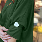 Women's Skew Neck Batwing Sleeve Tee Asymmetric Loose Cape Blouse Slit Elegant Top