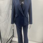 Margovil One Button Pocketed Blazer and Straight Leg Pants Power Suit Set
