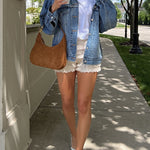 Margovil Vintage Button Down Pocketed Denim Jacket