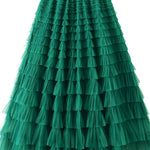 Regal Reverie Tiered Elastic Waist Tulle Maxi Skirt