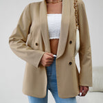 Nadorine Casual Blazers Double Breasted Long Sleeve Work Office Blazer Jacket