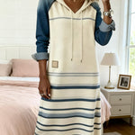 Michelle | Soft Stripe Shift Hoodie Dress