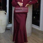 Flowing fishtail maxi skirt
