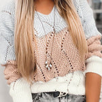 Nadorine Colorblock V-Neck Sweater