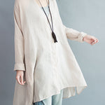 Original Solid Sun-Protection V-Neck Blouse Tops