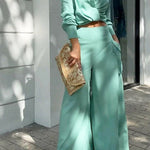 Solid color casual two-piece suit