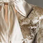 Stylish And Elegant Champagne-colored Velvet Printed Shirt