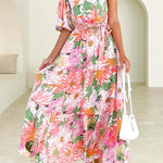 Temperament Elegant Short Sleeve Long Swing Holiday Dress