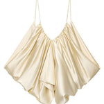 Margovil Spaghetti Strap Draped Satin Top