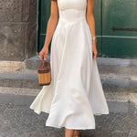 Square Neck Sleeveless A-line Maxi Dress