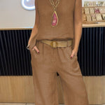 Eloise Martin | Linen Two-Piece Wide Leg Set For Women