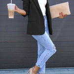 Margovil Classic Single Button Back Slit Pocketed Blazer