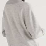 Weather Gets Cold Solid Color V-neck Top and Elastic Waist Pocketed Lounge Pants Set
