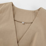 Two Piece Set Women Elegant Sleeveless V-Neck Tops Fashion Cotton Wide Leg Shorts