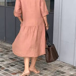 New Women's Cotton linen casual dress