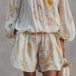 Elegant Urban Print White Chiffon Set