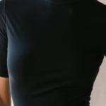 Mock Neck Slim-Fit Short-Sleeve Essential Top