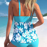 Gradient Print Tummy Control Tankini Sets Boyshort Two Piece Swimsuits