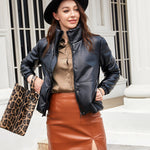 Faux Fur High Collar Cropped Down Jacket