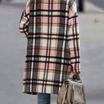 Nadorine Casual Plaid Long Sleeve Flannel Coat Button Down Fall Jacket Shacket