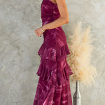 Sleeveless Ruffle Hem Tie Dye Maxi Dress