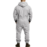 KZZ Men's Hooded Workwear Casual Street Style Jumpsuit