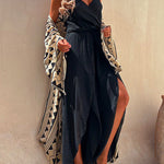 Wrap V Neck Tie Shoulder Slit Irregular Cami Jumpsuit