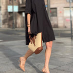 A-Line Short Sleeves Solid Color Split-Joint Lapel Mini Dresses Shirt Dress