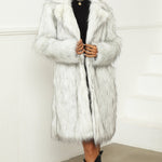 Faux Fur Fox Coat Long Warm Thick Overcoat Cardigan