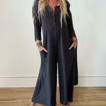 Simply Comfort Button Down Romper Jumpsuits