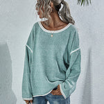 Oversized Soft Knit Long Batwing Sleeve Pullover Sweater Tunic Outfit Tops