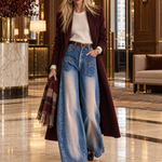 Retro Western Star Embroidered Sun Faded High Rise Wide Leg Jeans