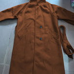 Urban Loose Solid Color Belted Woolen Coat