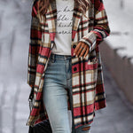 Nadorine Casual Plaid Long Sleeve Flannel Coat Button Down Fall Jacket Shacket